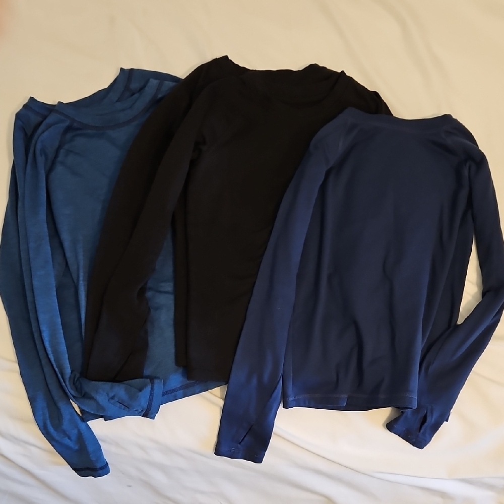 Set of Three Long Sleeve Shirts - Blue and Black